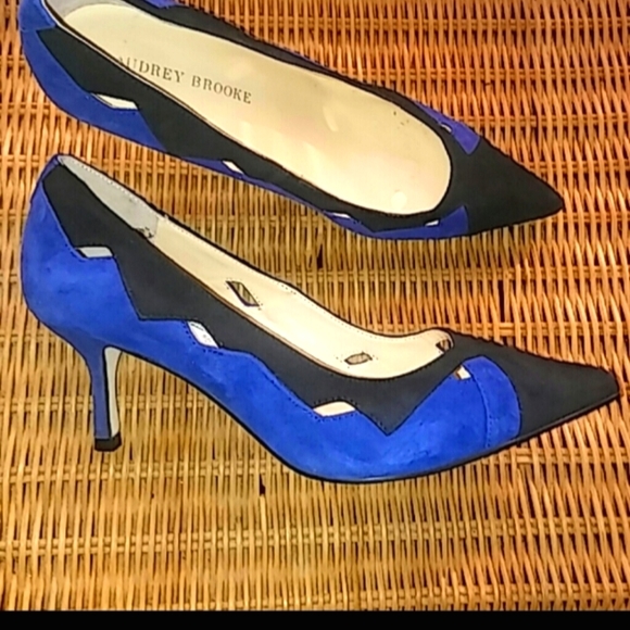 COPY - Suede Black and Blue Heels - Picture 2 of 4